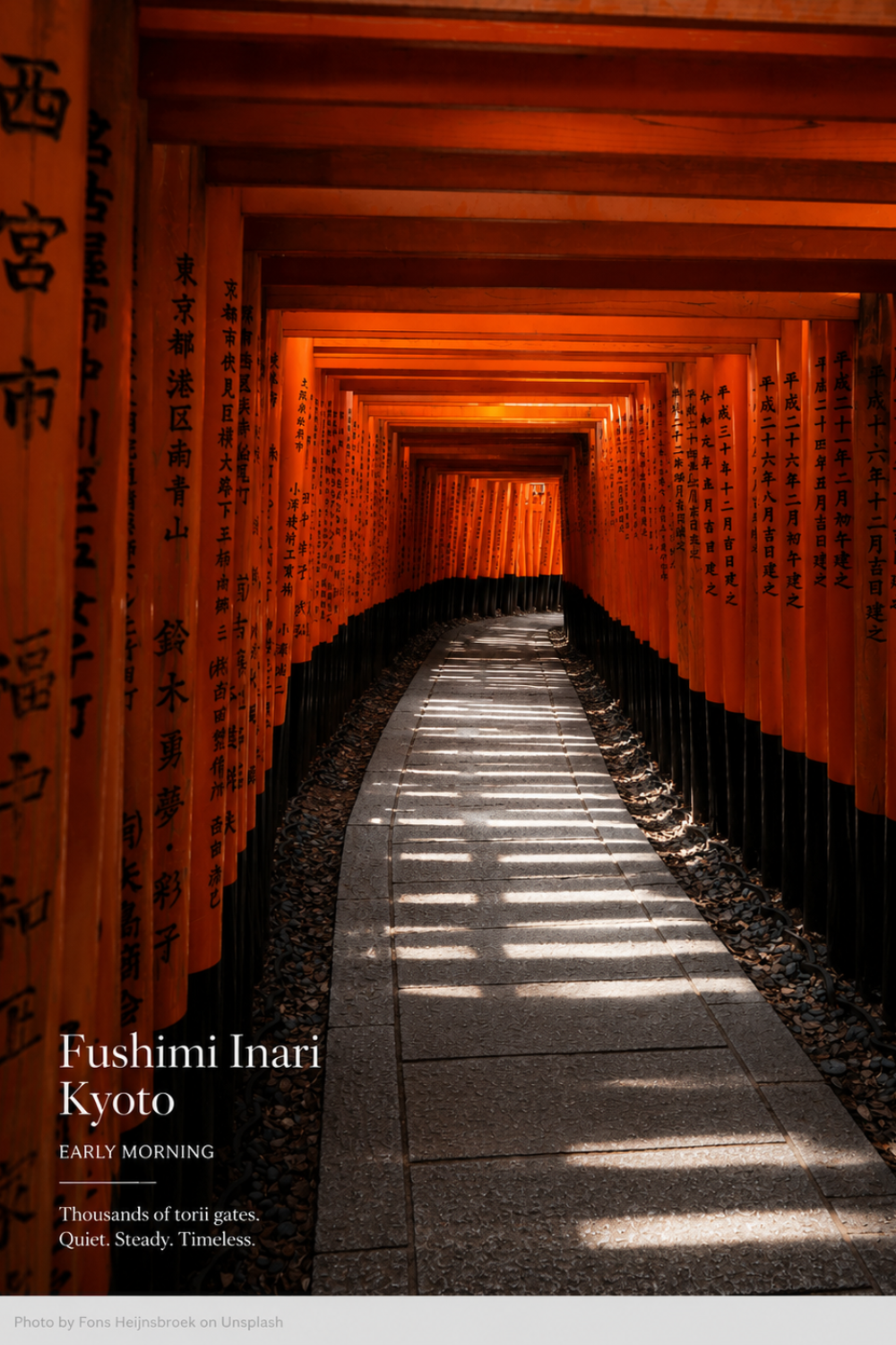 Fushimi Inari torii gates Kyoto early morning