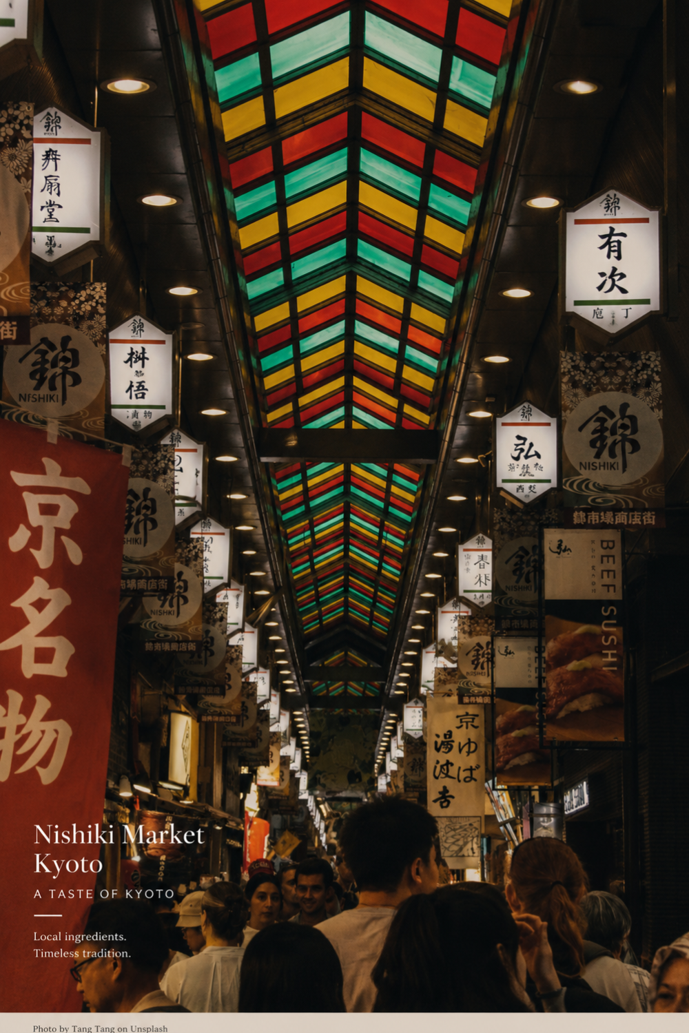 Nishiki Market Kyoto covered arcade local food