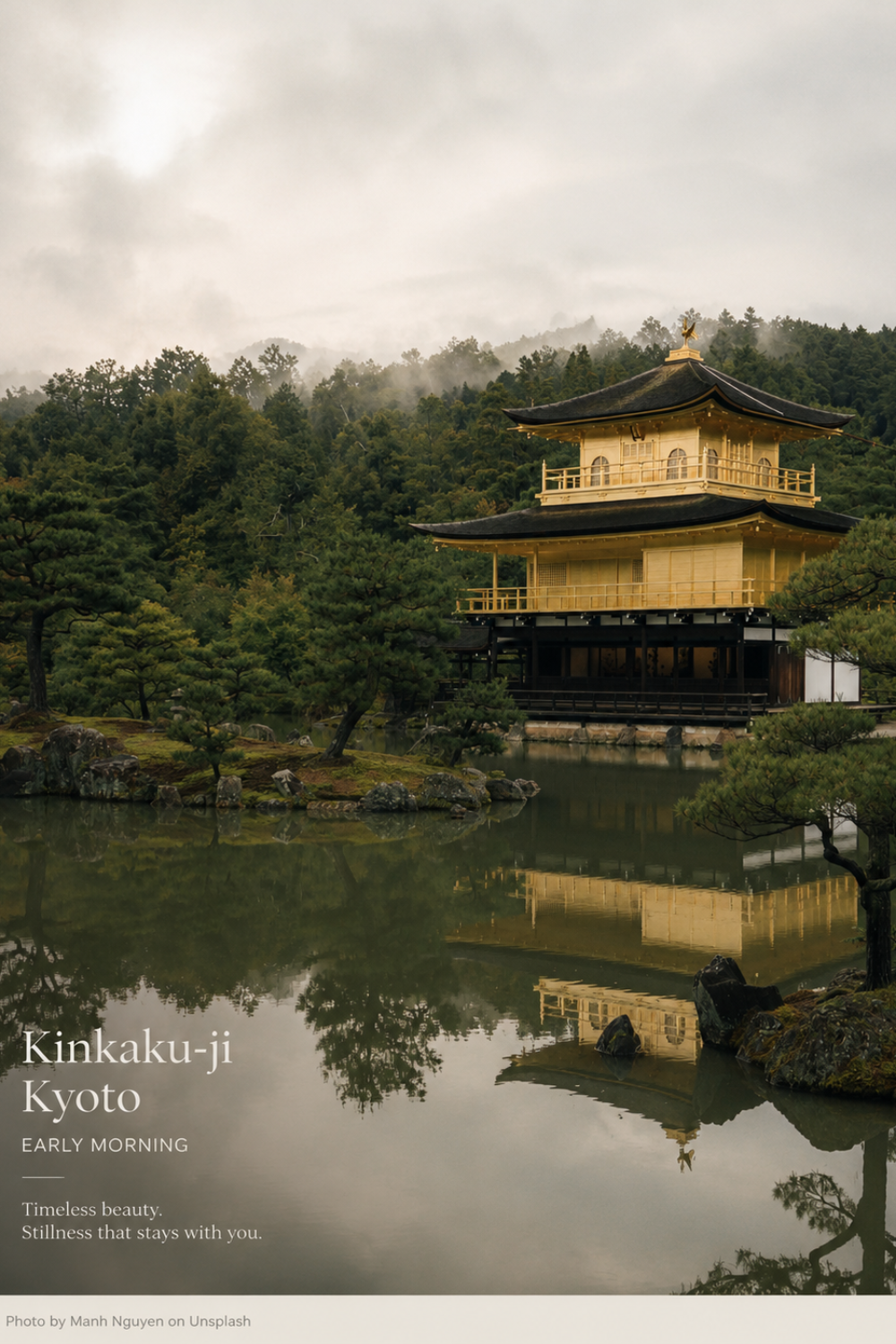 Kinkakuji Golden Pavilion Kyoto reflection in pond